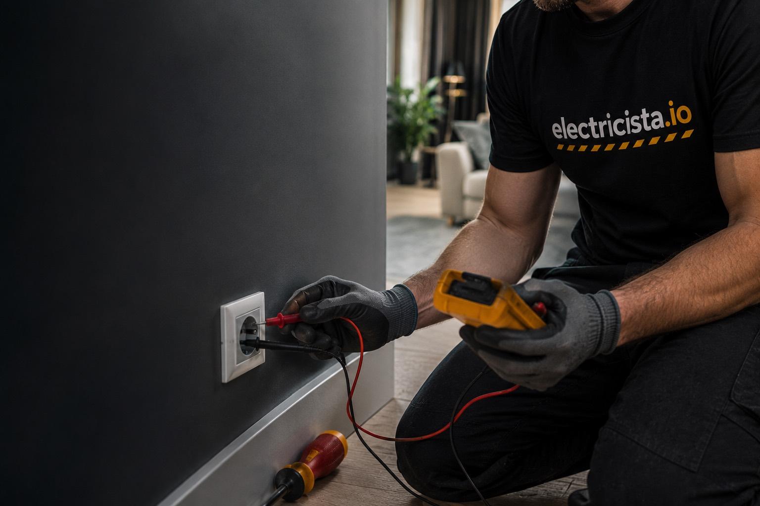 Averías eléctricas en Barcelona: las encontramos y las reparamos: electricistas de electricista.io en plena intervención