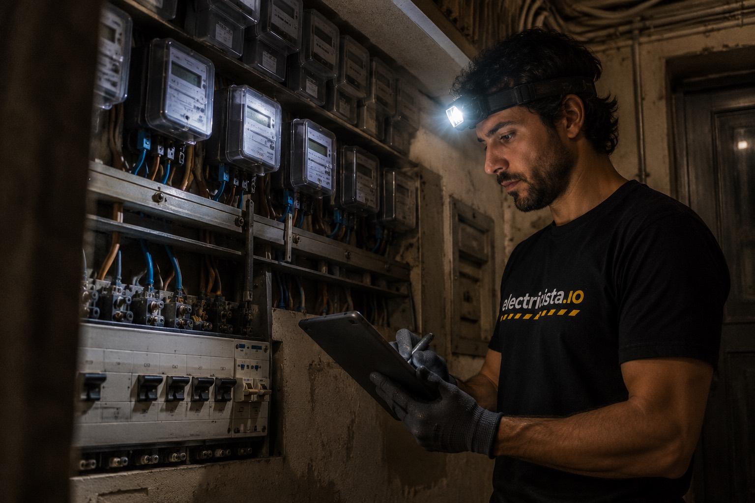 Subir la potencia de la luz en Barcelona, sin líos: electricistas de electricista.io en plena intervención