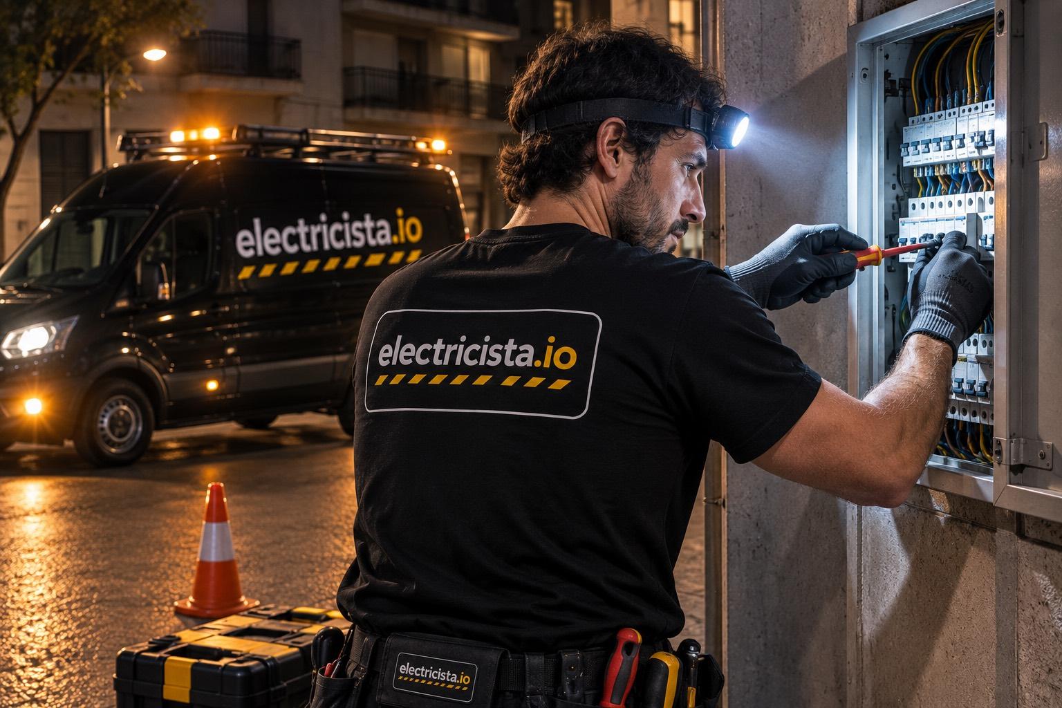 Electricista urgente en Badalona, 24 horas: electricistas de electricista.io en plena intervención