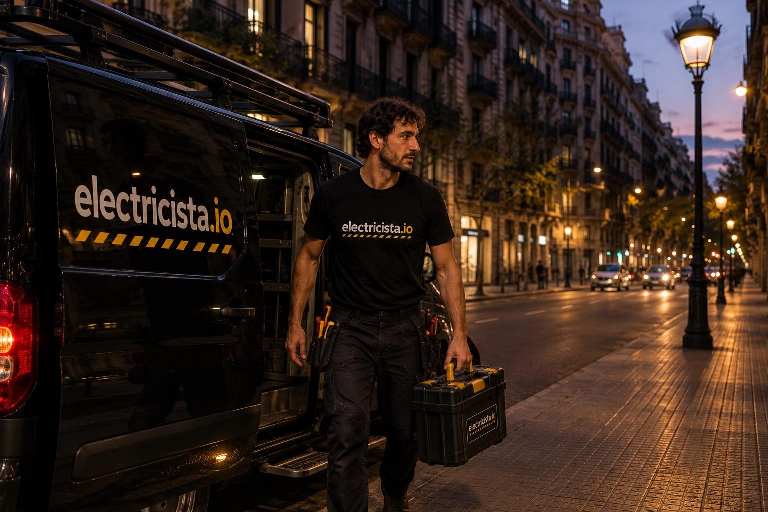 Electricista urgente en Barcelona: electricistas de electricista.io en plena intervención