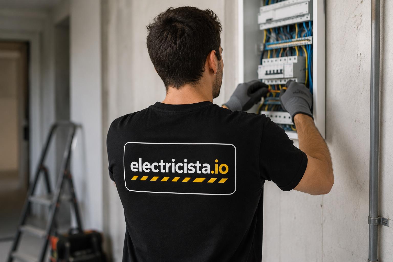 Electricista de electricista.io trabajando en un cuadro eléctrico